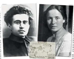  ??  ?? CONTRASTO
sposi |Antonio Gramsci e Giulia Schucht e la cartolina da cui nasce l’idea del libro
CONTRASTO