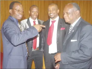  ?? (File pic) ?? (L-R) Human Rights Lawyer Thulani Maseko, former SWAYOCO Secretary General Maxwell Dlamini, PUDEMO President Mlungisi Makhanya and the late former PUDEMO President Mario Masuku during a previous court appearance.