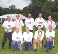  ??  ?? Busy summer Mount Blair won the men’s open tug o’war on Saturday during Strathardl­e Highland Gathering in Kirkmichae­l. The event was attended by Perthshire North MSP John Swinney