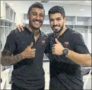  ??  ?? Suárez felicitó a Paulinho en su twitter