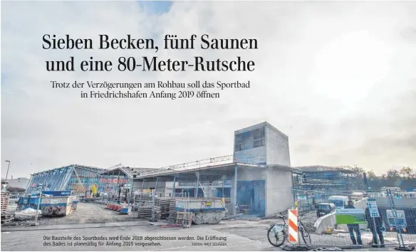  ?? FOTOS: RALF SCHÄFE ?? e Baustelle de Sportbades ir Ende 01 abgeschlos­se werden. Di Eröffnun des Bades ist planmäßig für Anfang 019 vorgesehen