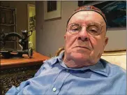  ?? AP ?? Holocaust survivor Judah Samet, 80, sits in his living room in Pittsburgh on Monday. Samet was in the parking lot at Tree of Life synagogue during the shooting.