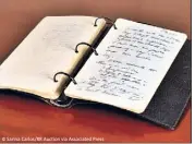  ??  ?? Journal intime de John F. Kennedy, rédigé en  et mis aux enchères le  avril à Boston.