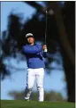  ?? SEAN M. HAFFEY — GETTY IMAGES ?? Chico’s Kurt Kitayama follows his shot on the 14th hole of the North Course during the second round of the Farmers Insurance Open at Torrey Pines Golf Course on Thursday in La Jolla.