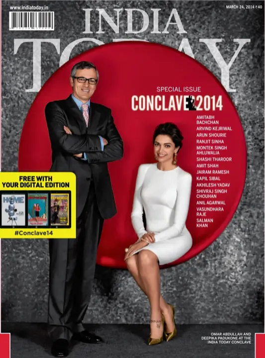  ??  ?? OMAR ABDULLAH AND DEEPIKA PADUKONE AT THE
INDIA TODAY CONCLAVE