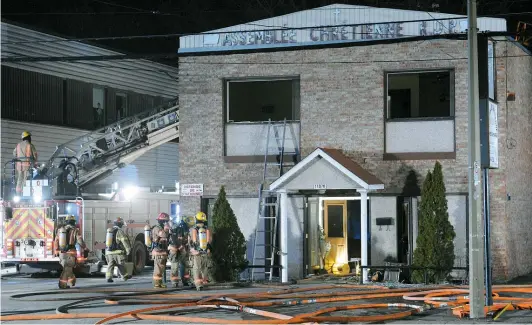  ?? agence QMI, Pascal Girard ?? L’Assemblée chrétienne haïtienne de Rivière-des-Prairies a été la cible d’un incendie criminel la journée du Vendredi saint.