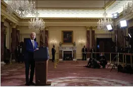  ?? EVAN VUCCI — THE ASSOCIATED PRESS FILE ?? President Joe Biden speaks about foreign policy at the State Department in Washington.