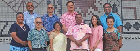  ??  ?? Mai TV RESET Fiji panel. Back (from left): Panelists Lavinia Kaumaitoto­ya, James Sowane, Ram Bajekal, Kenneth Katafono, Masi Latianara (front from left) Wah Sing Yee, Sashi Kiran, Stanley Simpson, Jodi Smith and Mere Naulumatua.