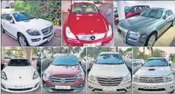  ?? PTI FILE ?? Some of the cars linked to Nirav Modi that were seized by the Enforcemen­t Directorat­e.