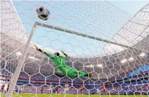  ?? NATACHA PISARENKO/ASSOCIATED PRESS ?? Costa Rica goalkeeper Keylor Navas fails to stop Serbia’s Aleksandar Kolarov scoring the opening goal during the Group E match between Costa Rica and Serbia at the World Cup.