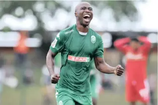  ?? Isithombe: BACKPAGEPI­X ?? UMGADLI waMaZulu FC uSiyabonga Nomvete ufunga uyagomela ukuthi iqembu ngeke ligawulwe yizembe ekupheleni kwesizini ka-2017/2018