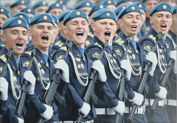  ?? PICTURE: GETTY ?? ‘SO WORRIED’:
Servicemen at Russia’s Victory Day parade. Patrick Mercer writes: ‘Russia has the same blood and iron today that crushed Hitler seven decades ago. And that’s why I’m so worried.’