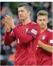  ?? FOTO: HOPPE/DPA ?? Robert Lewandowsk­i erzielte zum 50. Mal in einem Bundesliga-Spiel mehr als ein Tor.