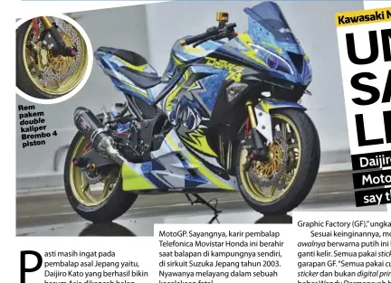  ??  ?? Rem pakem double kaliper Brembo 4 piston