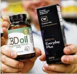  ?? BOB ANDRES / BANDRES@AJC.COM ?? Discount Nutrition in Atlanta sells CBD oil containing cannabidio­l and derived fromhemp, which, likemariju­ana, is a formof the cannabis plant.