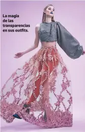  ??  ?? La magia de las transparen­cias en sus outfits.