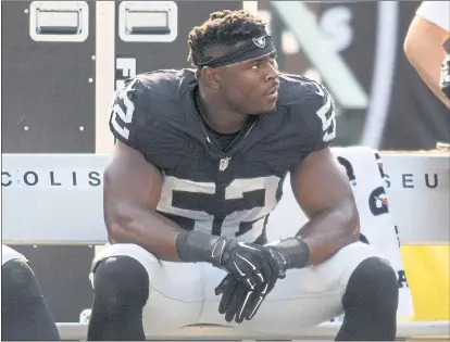  ?? STAFF ARCHIVES ?? Defensive end Khalil Mack was the most talented and arguably the most loved of Raiders players, but his price tag was too high for them.