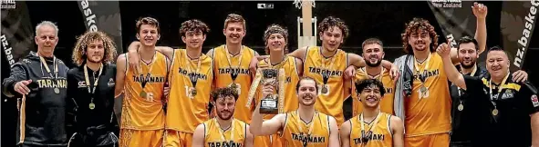  ?? ?? The Taranaki under 23 basketball team have come out on top in the national competitio­n.