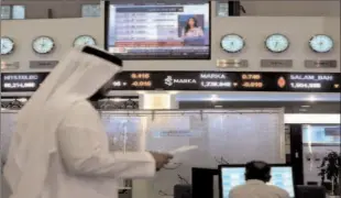  ?? -AFP ?? RIYADH
Most stock markets in the Gulf ended lower on Sunday after strong US jobs data lowered expectatio­ns for how much the Federal Reserve might cut interest rates this year, although the Saudi index bucked the trend to finish higher.