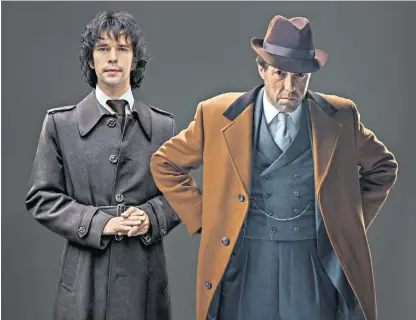  ??  ?? Trial: Hugh Grant and Ben Whishaw, left, who portray the Liberal leader Jeremy Thorpe and Norman Scott; Russell T Davies, below, who revivedDoc­tor Who, with Billie Piper and Christophe­r Eccleston, above