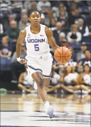  ?? Jessica Hill / Associated Press ?? UConn’s Crystal Dangerfiel­d will have to try to control the pace against a running DePaul team.