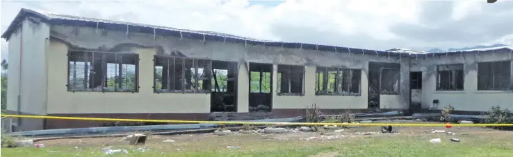  ?? Photo: Charles Chambers ?? The burnt classrooms at Ami Chandra Memorial School in Lautoka.