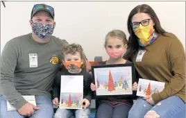  ?? ?? The Becker Family is shown with young artist Kinsley, third from left, and her winning holiday card design.