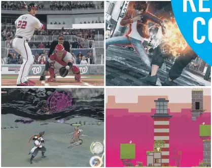  ??  ?? Clockwise from top left, MLB The Show 21, Judgment, Fez and World Of Demons.