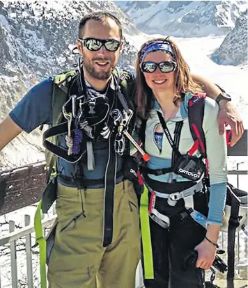  ??  ?? Andrew and Lucy Foster were celebratin­g their first wedding anniversar­y with a climbing holiday in Yosemite National Park