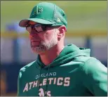  ?? PHOTO BY JOHN MEDINA ?? Athletics manager Mark Kotsay stepped into an impossible job as far as trying to contend this season, but his players are not known for grousing, complainin­g or showing a lack of effort.