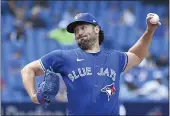  ?? JON BLACKER — THE CANADIAN PRESS VIA AP ?? Blue Jays starting pitcher Robbie Ray pitches in the first inning against the Tampa Bay Rays in Toronto.