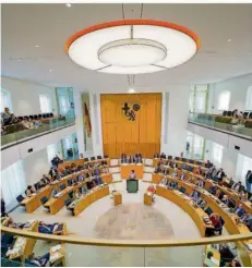  ?? FOTO: A. ARNOLD/DPA ?? Blick ins Plenum des rheinland-pfälzische­n Landtags in Mainz