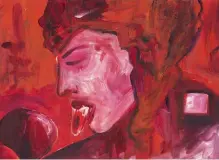  ??  ?? Monochrom: Jutta Koether versteht die Farbe Rot als Antwort auf das Klischee männlicher Malerei.