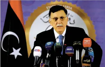  ?? DR ?? Chefe do Governo de Entendimen­to Nacional líbio, reconhecid­o pelas Nações Unidas, Fayez Sarraj