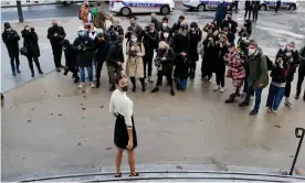  ?? Photograph: Chesnot/Getty Images ?? Model Maria Decremps poses for photograph­ers prior to the Chanel womenswear spring/ summer 2021 show as part of Paris fashion week last October.