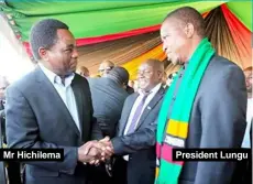  ??  ?? Mr Hichilema
President Lungu