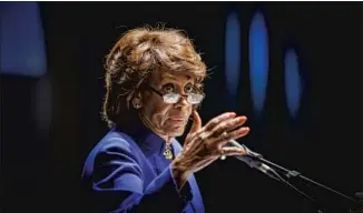  ?? Los Angeles Times ?? MAXINE WATERS has represente­d Los Angeles in Congress since 1991. She has been an outspoken critic of abusive policing practices and an advocate for reform for many decades.