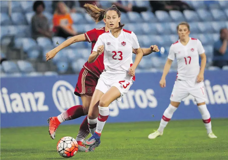  ??  ?? Jordyn Huitema, the 16-year-old from Chilliwack, has been named to Team Canada’s roster for its match against the U.S. Thursday at B.C. Place. — CANADA SOCCER ASSOCIATIO­N FILES