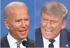  ?? AFP VIA GETTY IMAGES ?? Sparks flew, interrupti­ons were frequent and facts were twisted when Joe Biden and President Donald Trump faced off for their first presidenti­al debate Tuesday night in Cleveland.