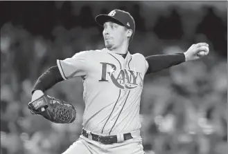  ?? CHRIS CARLSON/AP PHOTO ?? In this Sept. 17, 2019, file photo, Tampa Bay Rays starting pitcher Blake Snell throws to a Los Angeles Dodgers batter during the first inning of a game in Los Angeles.