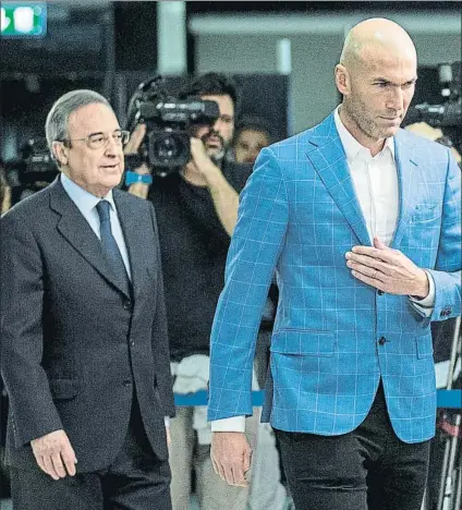  ?? FOTO: GETTY ?? Florentino Pérez y Zinedine Zidane