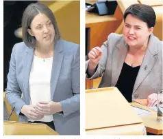  ??  ?? LETTING RIP Dugdale and Davidson unleash their fury at Sturgeon