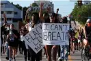  ?? Photograph: Nick Oxford/Reuters ?? Protesters rally against the death in Minneapoli­s police custody of George Floyd in Oklahoma Cityin May 2020.