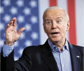  ?? /Reuters ?? Looking for votes: US President Joe Biden during a campaign event at Pullman Yards in Atlanta, Georgia, on March 9. About 33% of the population of the state is black.