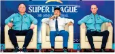  ?? ?? (From left) Andrew Morrison (Headcoach), FSL president Umar Jaswar and Keith Stevens (Assistant Coach) at yesterday’s media briefing