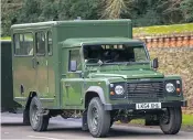  ??  ?? A fitting farewell: Prince Philip designed the hearse based on a Land Rover Defender 130 Gun Bus to carry his coffin on Saturday