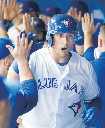  ?? FRED THORNHILL / THE CANADIAN PRESS ?? Justin Smoak will head to Miami as the Jays’ lone representa­tive in the All-Star Game.