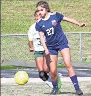  ?? Scott Herpst, file ?? Freshman Lila Langston scored both goals in the Lady Generals’ 2-1 win at Islands last week in Savannah. Heritage was slated to travel to top-ranked North Oconee on Monday of this week for a Class AAAA state semifinal match.