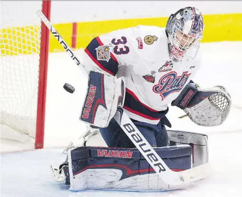  ?? TROY FLEECE ?? Regina Pats goalie Max Paddock only took over starting duties in February but sparkled when he was handed the job and was named a tournament allstar at the Memorial Cup and was second star in the final game, boosting his stock ahead of the NHL draft...