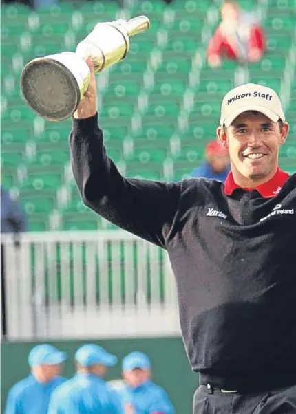  ?? Picture: Steve Macdougall. ?? Padraig Harrington celebrates in 2007 at Carnoustie, but even he admits the course is a very tough one.